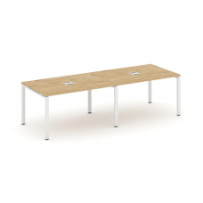 Style Project Стол переговорный SN-6P.SPRG-013 Тиквуд Светлый/Металл Белый 2760*980*750