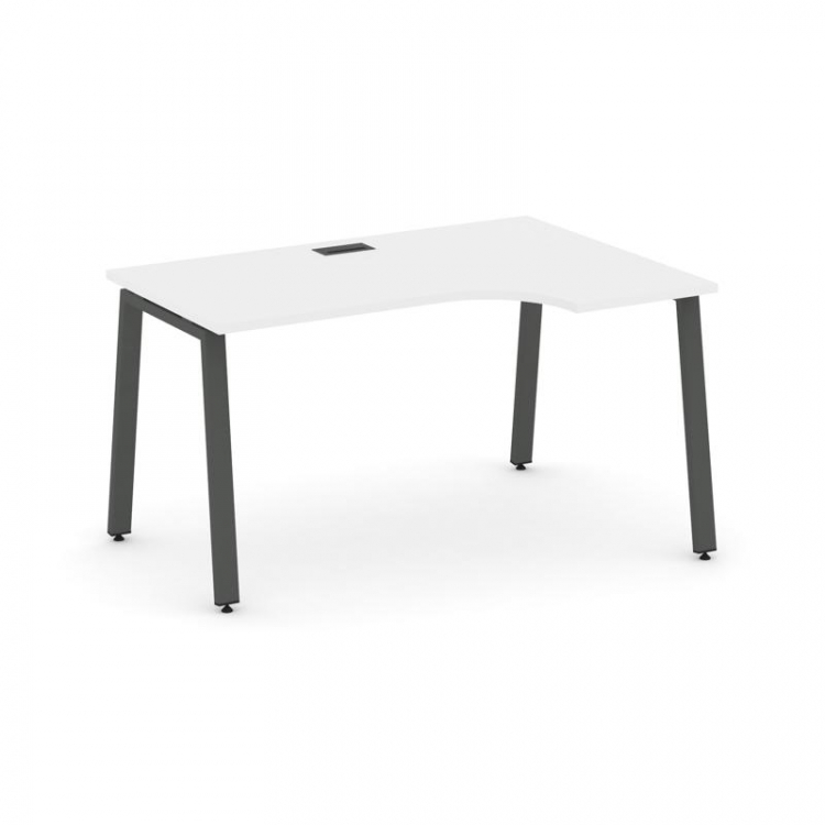 Style Project Стол рабочий эргоном. SN-6A.SPA-011(R) Белый/Металл Антрацит 1380*700/980*750