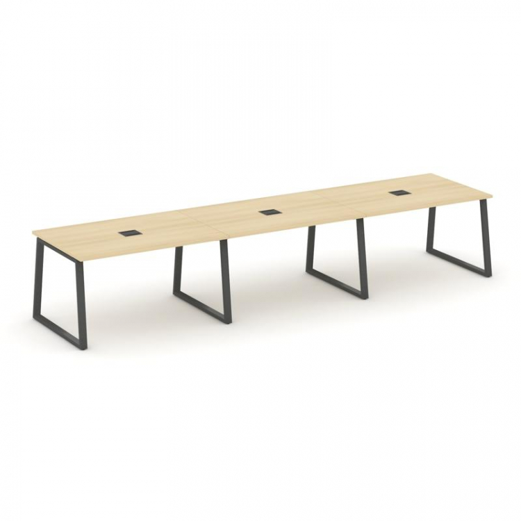 Style Project Стол переговорный SN-6T1.SPRG-021 Акация Лорка/Металл Антрацит/Заглушка Металл Антраци