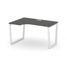 Style Project Стол рабочий эргоном. SN-6T2.SPA-001(L) Антрацит/Металл Белый/Заглушка Пластик Белый 1