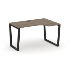 Style Project Стол рабочий эргоном. SN-6T2.SPA-002(R) Вяз Благородный/Металл Черный/Заглушка Пластик