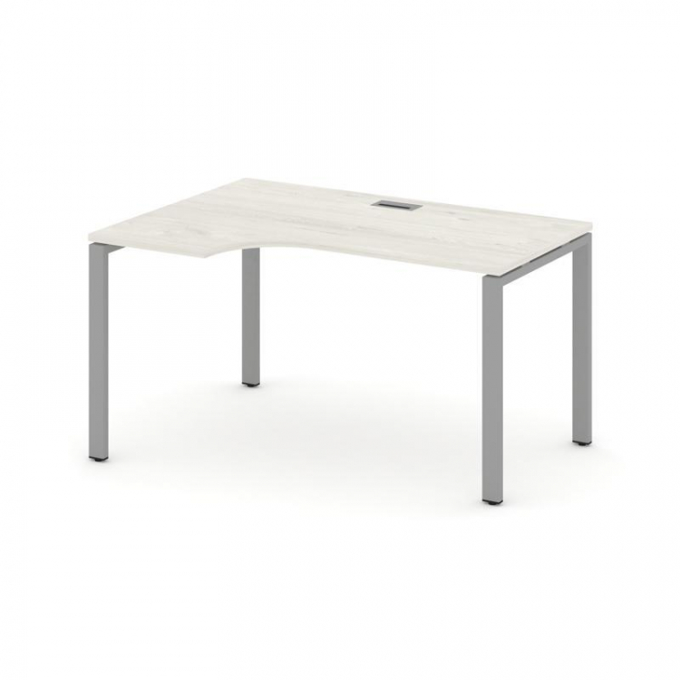 Style Project Стол рабочий эргоном. SN-6P.SPA-002(L) Дуб Наварра/Металл Серый 1580*600/980*750