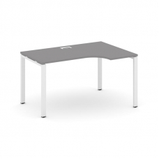 Стайл Проджект Стол рабочий эргономичный SN-6P.SPA-001(R) Серый Пепел/Металл Белый 1380*600/980*750