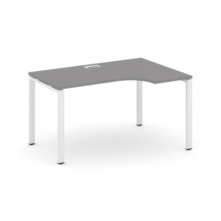 Стайл Проджект Стол рабочий эргономичный SN-6P.SPA-001(R) Серый Пепел/Металл Белый 1380*600/980*750