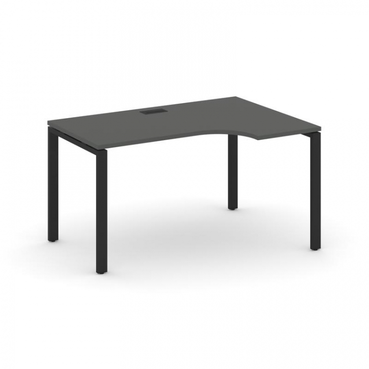 Style Project Стол рабочий эргоном. SN-6P.SPA-001(R) Антрацит/Металл Черный 1380*600/980*750