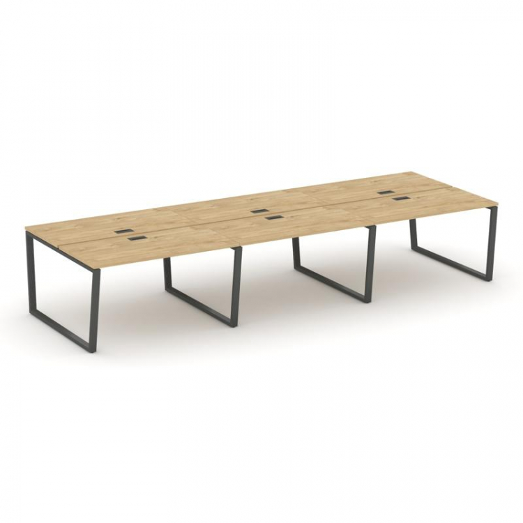 Style Project Рабочая станция 2-х сторон. SN-6T2.DRS-071 Тиквуд Светлый/Металл Антрацит/Заглушка Пла