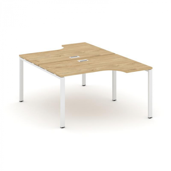 Style Project Рабочая станция эргоном. SN-6P.DRPA-001 Тиквуд Светлый/Металл Белый 1380*1232/1992*750