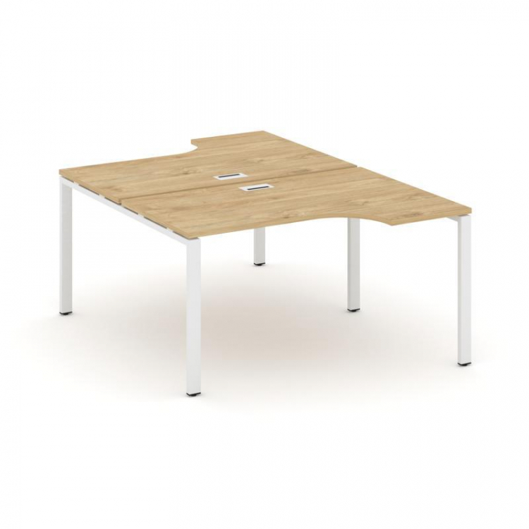 Style Project Рабочая станция эргоном. SN-6P.DRPA-001 Тиквуд Светлый/Металл Белый 1380*1232/1992*750