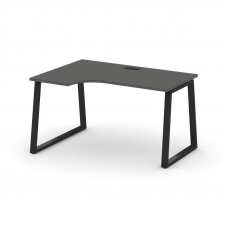 Style Project Стол рабочий эргоном. SN-6T1.SPA-002(L) Антрацит/Металл Черный/Заглушка Пластик Черный