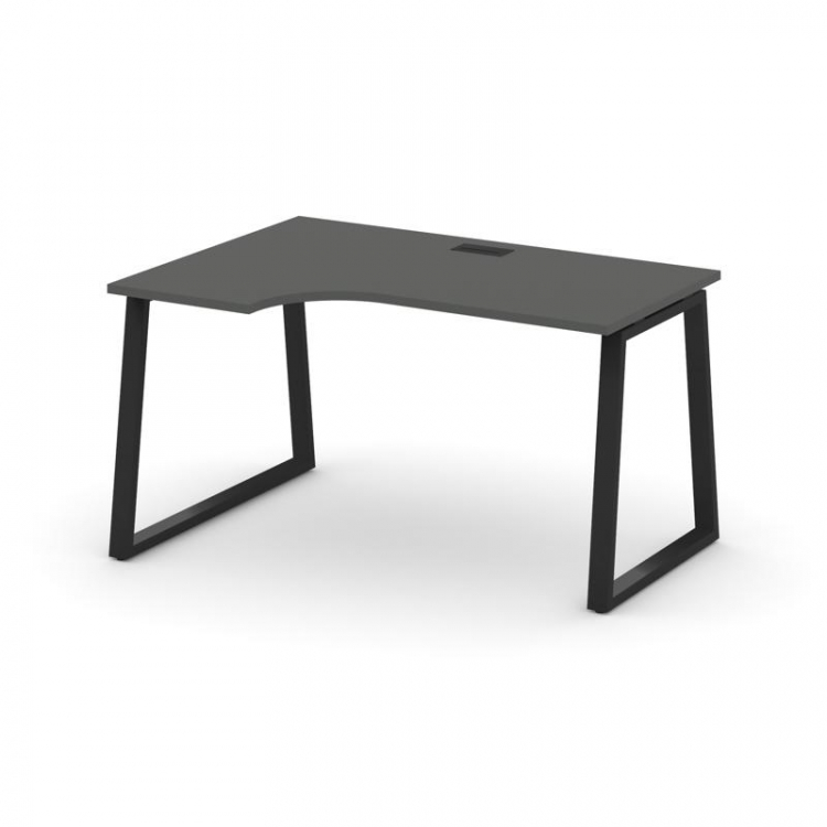 Style Project Стол рабочий эргоном. SN-6T1.SPA-002(L) Антрацит/Металл Черный/Заглушка Пластик Черный