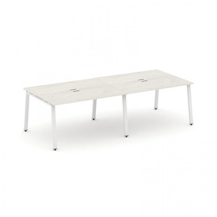 Style Project Стол переговорный SN-6A.SPRG-043 Дуб Наварра/Металл Белый 2760*1180*750
