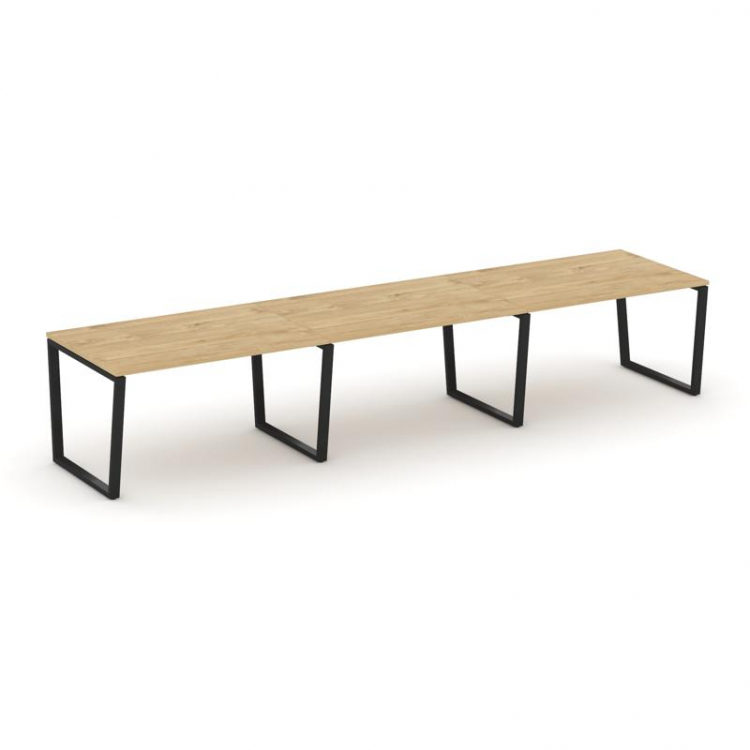 Style Project Стол переговорный SN-6T2.SPRG-023.3 Тиквуд Светлый/Металл Черный 4410*980*750