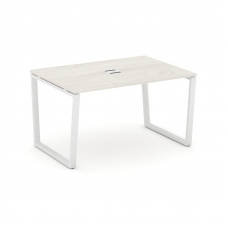 Style Project Стол переговорный SN-6T2.SPRG-003 Дуб Наварра/Металл Белый/Заглушка Металл Белый 1380*