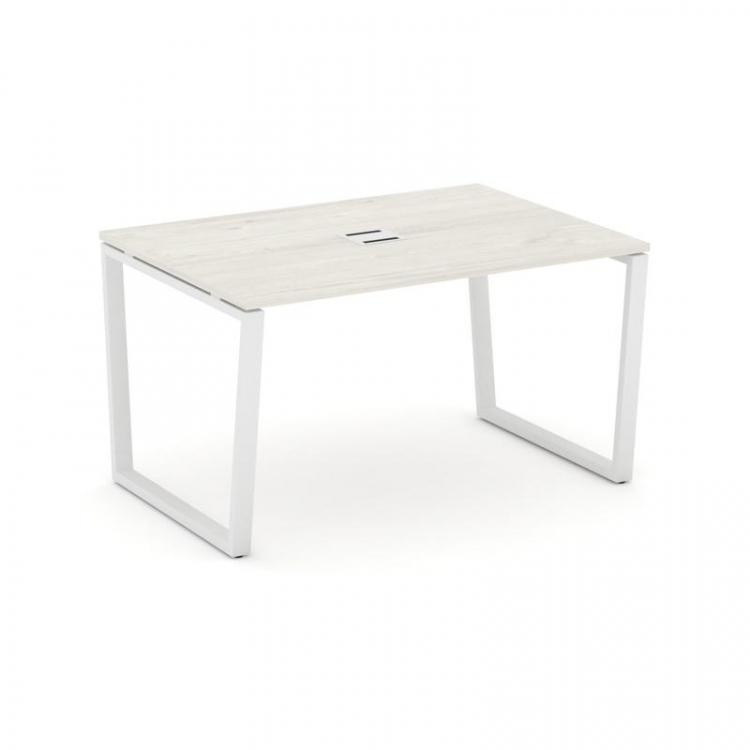 Style Project Стол переговорный SN-6T2.SPRG-003 Дуб Наварра/Металл Белый/Заглушка Металл Белый 1380*