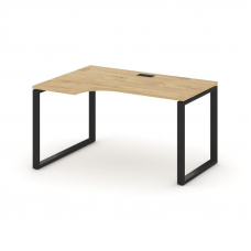 Style Project Стол рабочий эргоном. SN-6O.SPA-011(L) Тиквуд Светлый/Металл Черный 1380*700/980*750