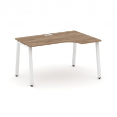 Style Project Стол рабочий эргоном. SN-6A.SPA-002(R) Дуб Табак/Металл Белый 1580*600/980*750