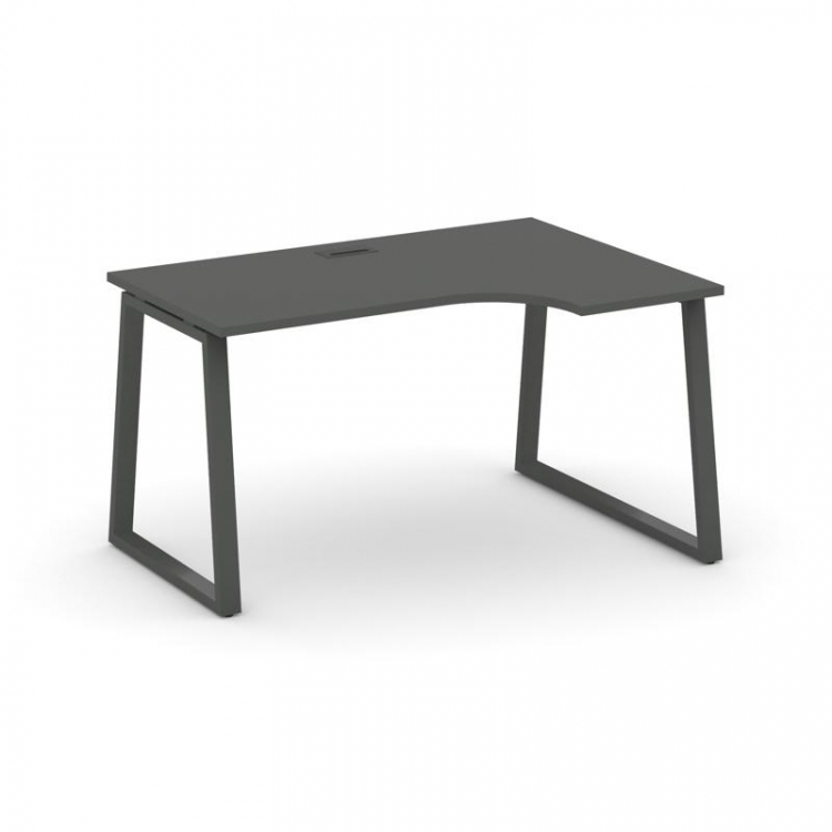 Style Project Стол рабочий эргоном. SN-6T1.SPA-002(R) Антрацит/Металл Антрацит/Черный Пластик 1580*6