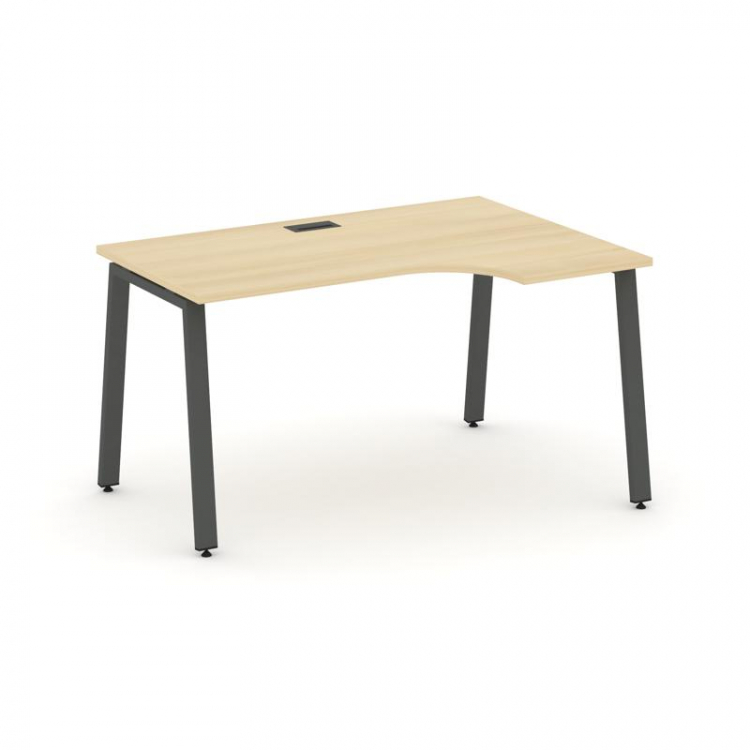 Style Project Стол рабочий эргоном. SN-6A.SPA-001(R) Акация Лорка/Металл Антрацит 1380*600/980*750