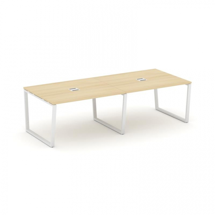 Style Project Стол переговорный SN-6T2.SPRG-044 Акация Лорка/Металл Белый/Заглушка Металл Белый 3160