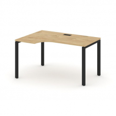 Style Project Стол рабочий эргоном. SN-6P.SPA-002(L) Тиквуд Светлый/Металл Черный 1580*600/980*750