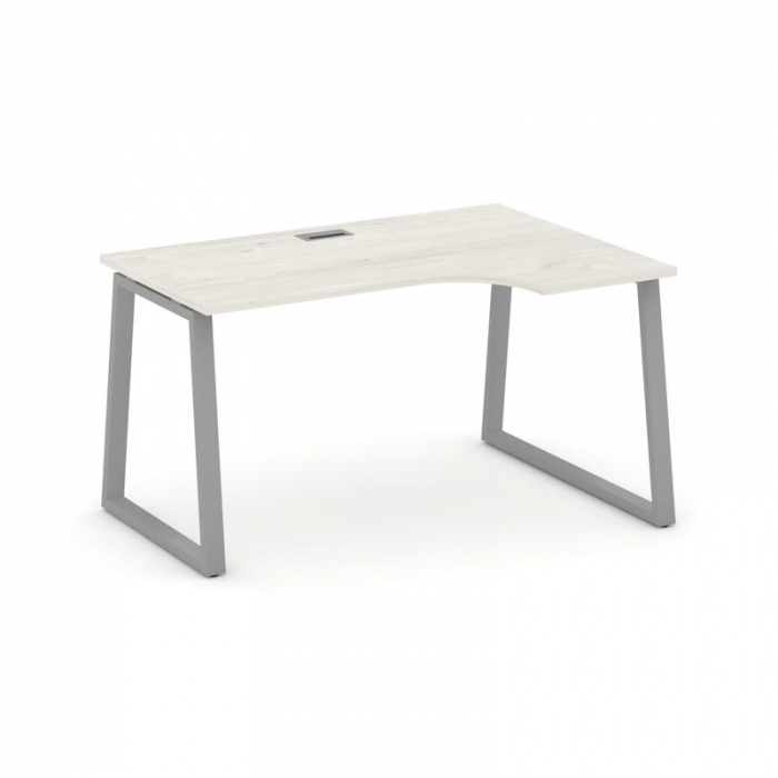 Стайл Проджект Стол рабочий эргоном. SN-6T1.SPA-022(R) Дуб Наварра/Металл Серый/Заглушка Пластик Сер