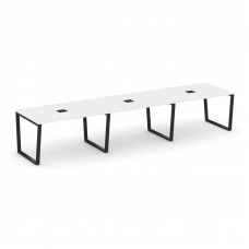 Style Project Стол переговорный SN-6T2.SPRG-023 Белый/Металл Черный/Заглушка Металл Черный 4410*980*