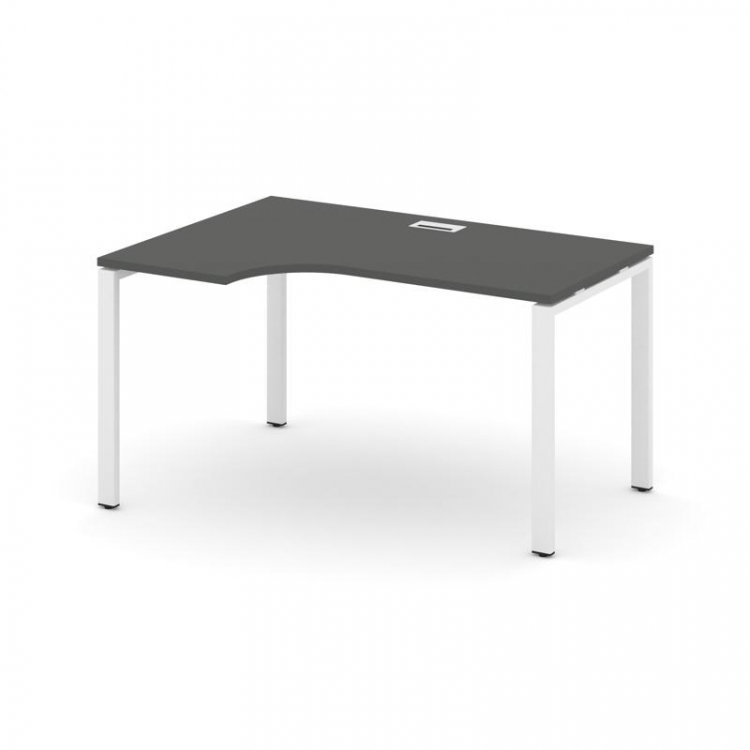 Style Project Стол рабочий эргоном. SN-6P.SPA-022(L) Антрацит/Металл Белый 1580*800/980*750