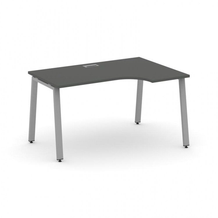Style Project Стол рабочий эргоном. SN-6A.SPA-022(R) Антрацит/Металл Серый 1580*800/980*750