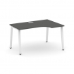 Style Project Стол рабочий эргоном. SN-6A.SPA-002(R) Антрацит/Металл Белый 1580*600/980*750