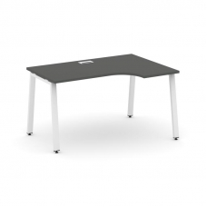 Style Project Стол рабочий эргоном. SN-6A.SPA-002(R) Антрацит/Металл Белый 1580*600/980*750