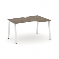 Style Project Стол рабочий эргоном. SN-6A.SPA-012(R) Вяз Благородный/Металл Белый 1580*700/980*750