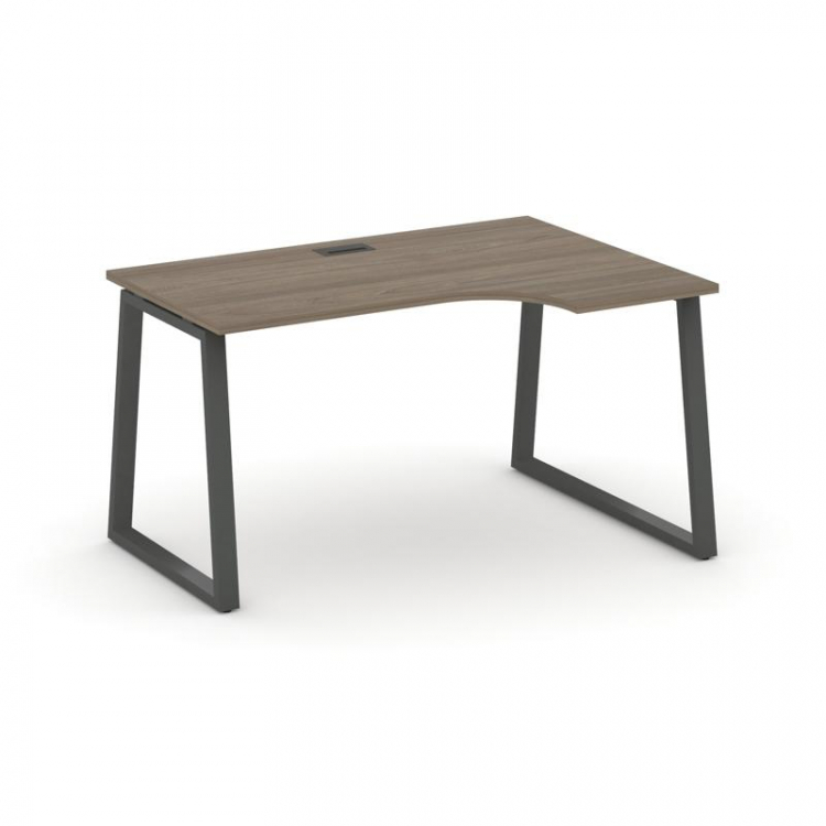 Style Project Стол рабочий эргоном. SN-6T1.SPA-021(R) Вяз Благородный/Металл Антрацит/Черный Пластик