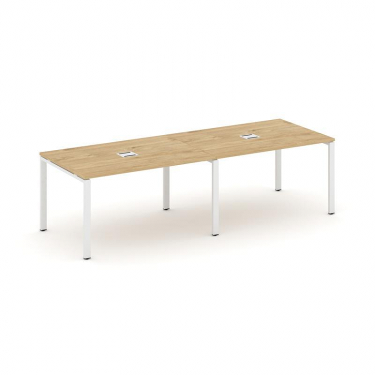 Style Project Стол переговорный SN-6P.SPRG-014 Тиквуд Светлый/Металл Белый 3160*980*750