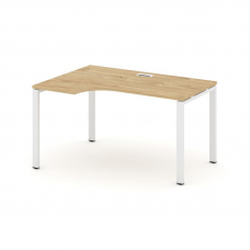 Style Project Стол рабочий эргоном. SN-6P.SPA-001(L) Тиквуд Светлый/Металл Белый 1380*600/980*750