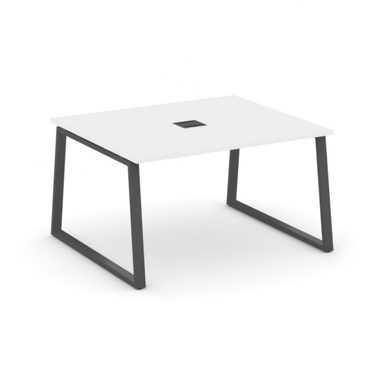 Style Project Стол переговорный SN-6T1.SPRG-033 Белый/Металл Антрацит/Заглушка Металл Антрацит 1380*