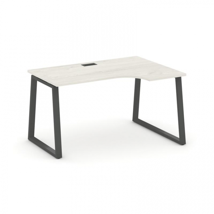 Style Project Стол рабочий эргоном. SN-6T1.SPA-012(R) Дуб Наварра/Металл Антрацит/Черный Пластик 158