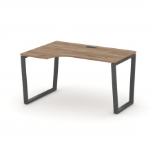 Style Project Стол рабочий эргоном. SN-6T2.SPA-002(L) Дуб Табак/Металл Антрацит/Черный Пластик 1580*