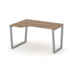 Style Project Стол рабочий эргоном. SN-6T2.SPA-011(L) Дуб Табак/Металл Серый/Заглушка Пластик Серебр