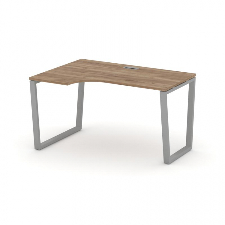 Style Project Стол рабочий эргоном. SN-6T2.SPA-001(L) Дуб Табак/Металл Серый/Заглушка Пластик Серебр