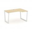 Style Project Стол рабочий эргоном. SN-6T2.SPA-001(R) Акация Лорка/Металл Белый/Заглушка Пластик Бел