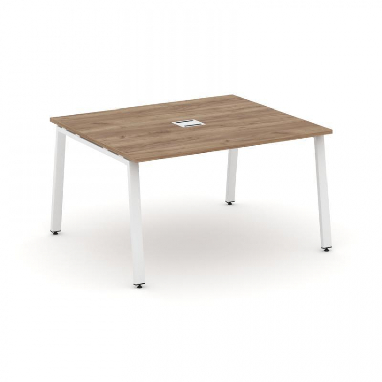 Style Project Стол переговорный SN-6A.SPRG-032 Дуб Табак/Металл Белый 1180*1180*750