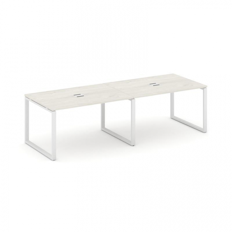 Style Project Стол переговорный SN-6O.SPRG-011 Дуб Наварра/Металл Белый 1960*980*750