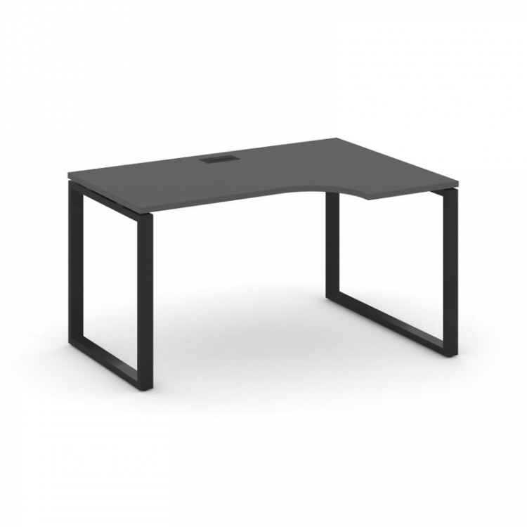 Style Project Стол рабочий эргоном. SN-6O.SPA-021(R) Антрацит/Металл Черный 1380*800/980*750
