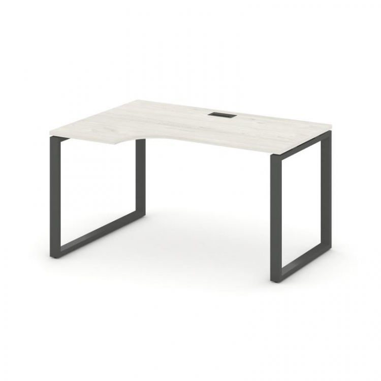 Style Project Стол рабочий эргоном. SN-6O.SPA-012(L) Дуб Наварра/Металл Антрацит 1580*700/980*750