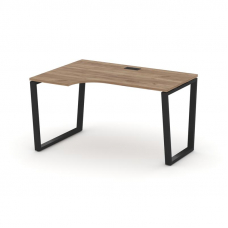 Style Project Стол рабочий эргоном. SN-6T2.SPA-002(L) Дуб Табак/Металл Черный/Заглушка Пластик Черны