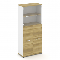 Concept Шкаф 1 широкая секция, 5 ниш CN.STS.E-515 SP W Дуб Винченцо/Белый Бриллиант/Металл Белый/Про