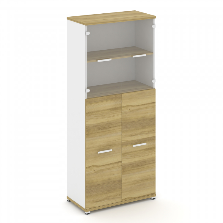 Concept Шкаф 1 широкая секция, 5 ниш CN.STS.E-515 SP W Дуб Винченцо/Белый Бриллиант/Металл Белый/Про