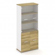 Concept Шкаф 1 широкая секция, 5 ниш CN.STS.E-512 SP W Дуб Винченцо/Белый Бриллиант/Металл Белый/Про