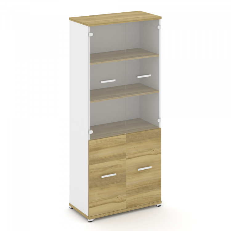 Concept Шкаф 1 широкая секция, 5 ниш CN.STS.E-512 SP W Дуб Винченцо/Белый Бриллиант/Металл Белый/Про