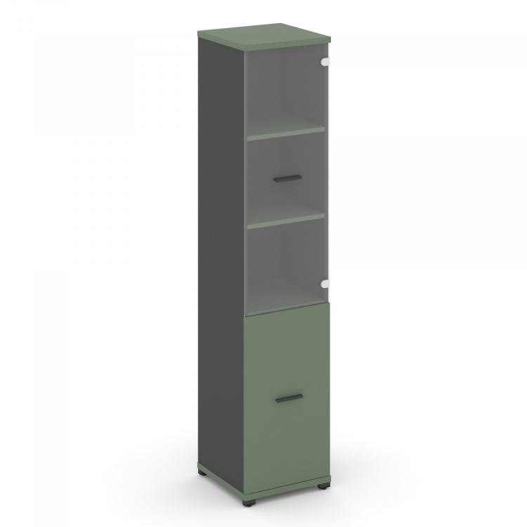 Concept Шкаф 1 узкая секция, 5 ниш CN.STU.E-512 SP A Кобо/Антрацит/Металл Антрацит/Прозрачный 420*42